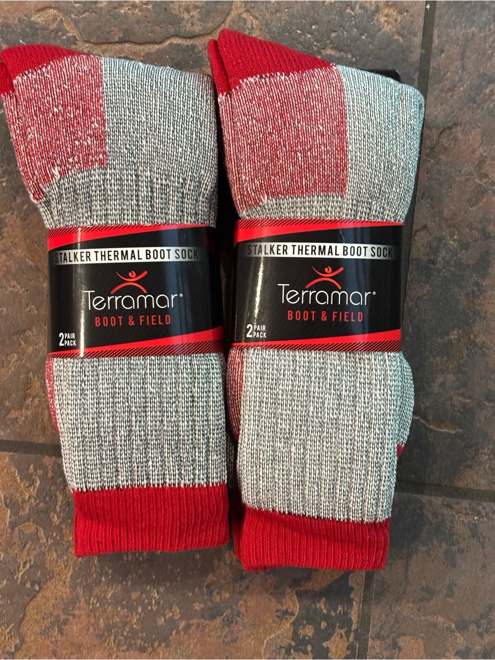 Stalker Thermal Boot Socks - Gray & Red